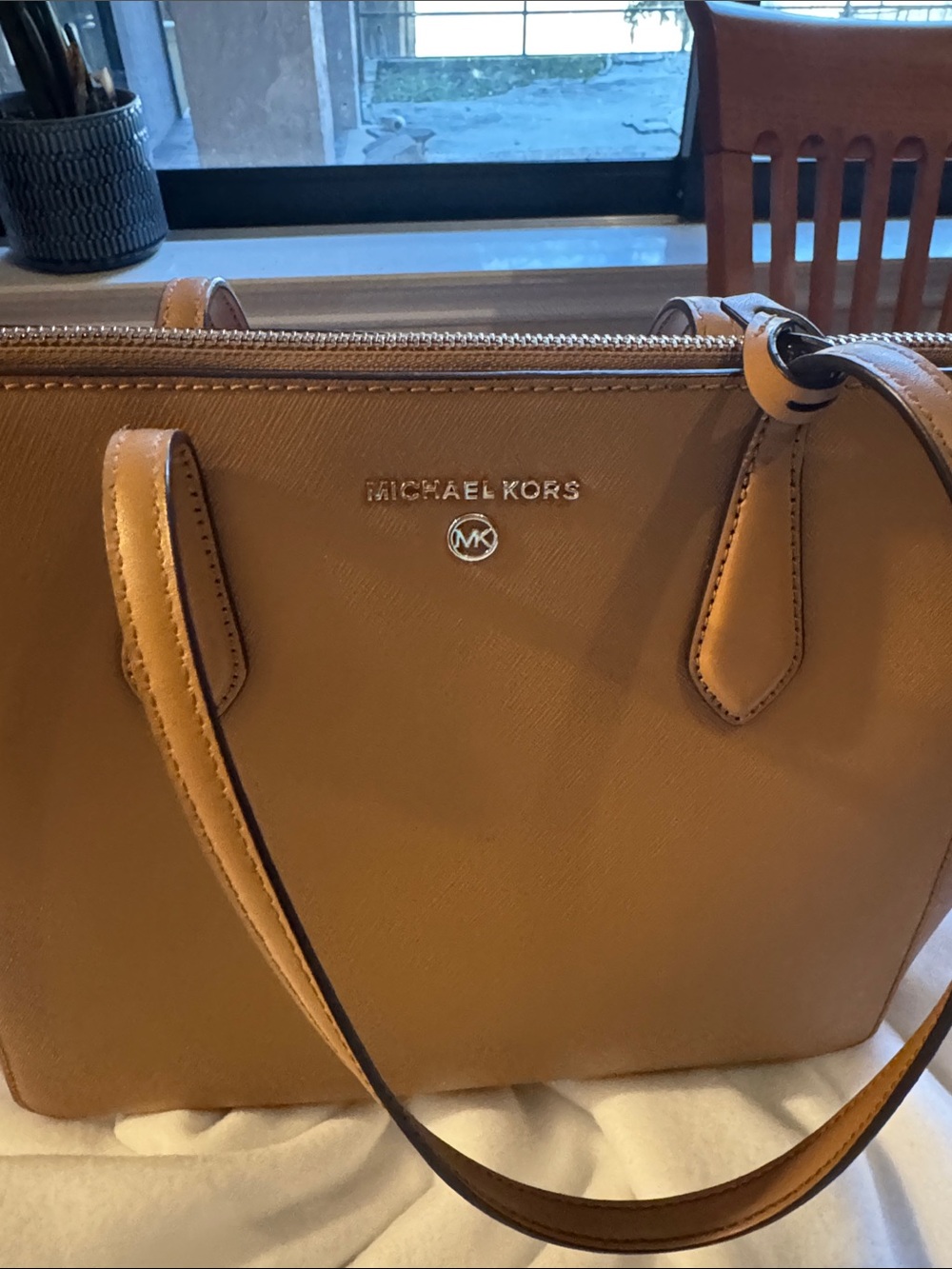 Michael Kors Camel Saffiano Leather Tote - Picture 3 of 12